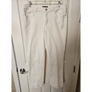 Charter Club Jean Shop Lexington Straight Women's White Stretch Pants, Size 14